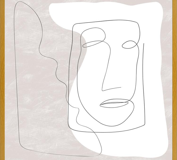 Cuadro Abstract White and Face
