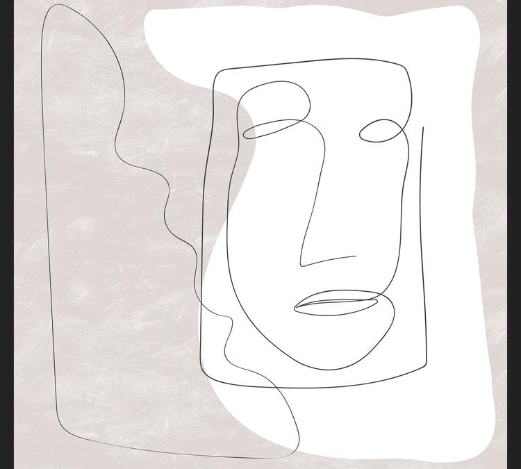 Cuadro Abstract White and Face