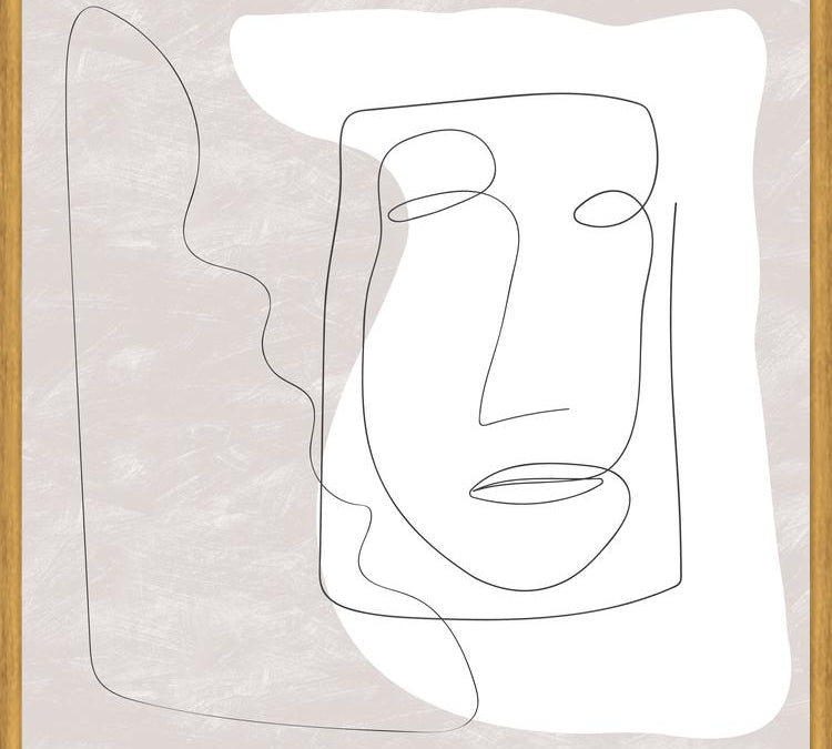 Cuadro Abstract White and Face