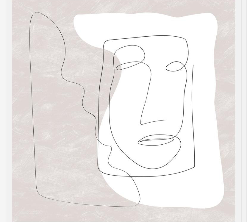 Cuadro Abstract White and Face