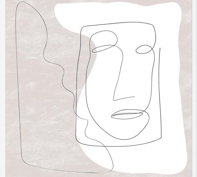 Cuadro Abstract White and Face