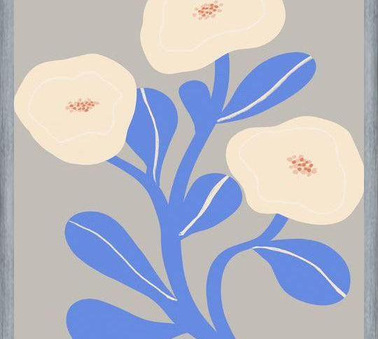 Cuadro Abstract Floral Blue 2