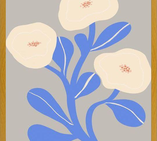 Cuadro Abstract Floral Blue 2