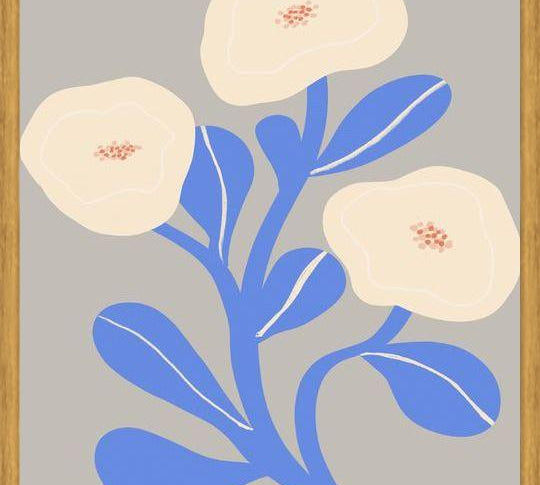 Cuadro Abstract Floral Blue 2