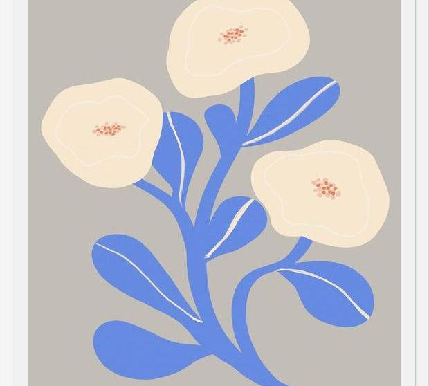 Cuadro Abstract Floral Blue 2