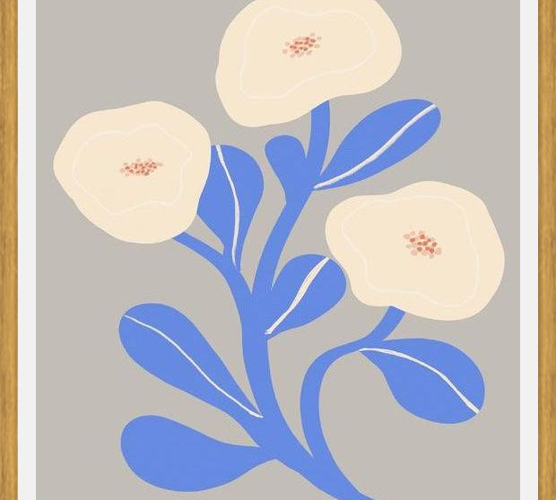 Cuadro Abstract Floral Blue 2