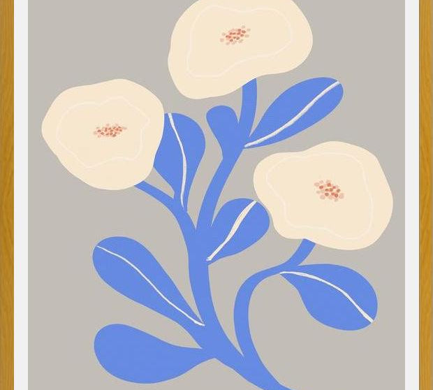 Cuadro Abstract Floral Blue 2
