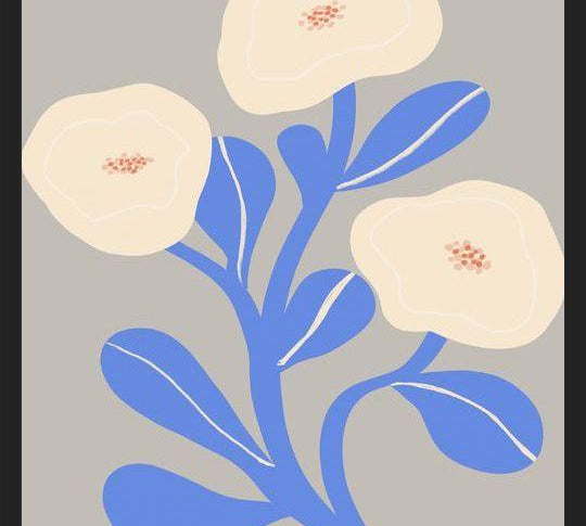Cuadro Abstract Floral Blue 2