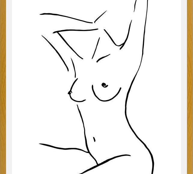 Cuadro Female body sketch 3 - Black and white