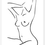 Cuadro Female body sketch 3 - Black and white