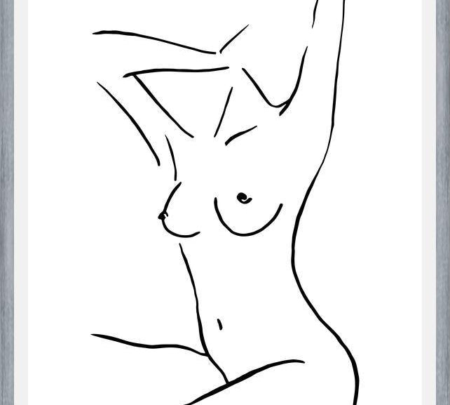 Cuadro Female body sketch 3 - Black and white