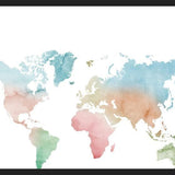 Cuadro Pastel colors world map