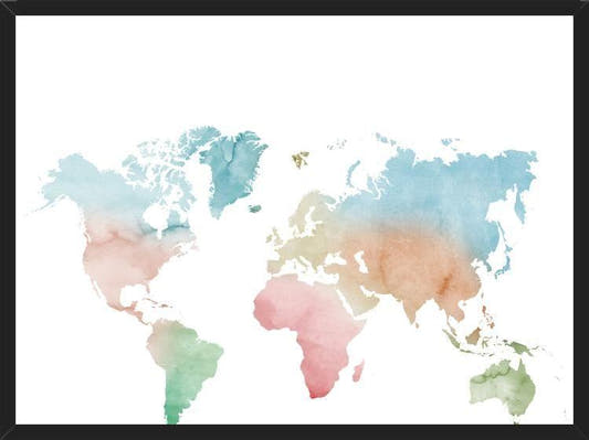 Cuadro Pastel colors world map