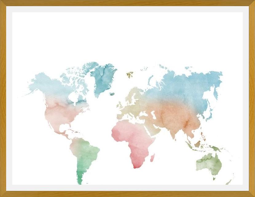 Cuadro Pastel colors world map