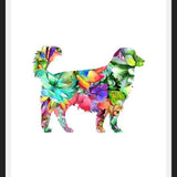 Cuadro Watercolor Dog Succulents