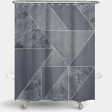 Cortina de Baño Geométrico Mármol y Plata - Jeans