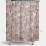 Cortina de Baño Colección Cubos - Rosado
