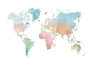 Papel Mural Pastel Colors World Map