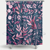 Cortina de Baño Eucalyptus Pattern - rosa y azul