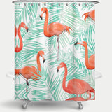 Cortina de Baño Flamingo & Mint Palm