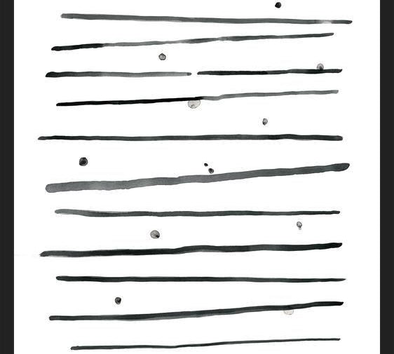 Cuadro Watercolor lines & dots - horizontal