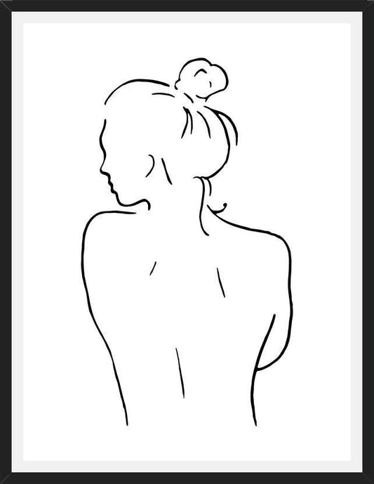 Cuadro Female body sketch 1 - Black and white