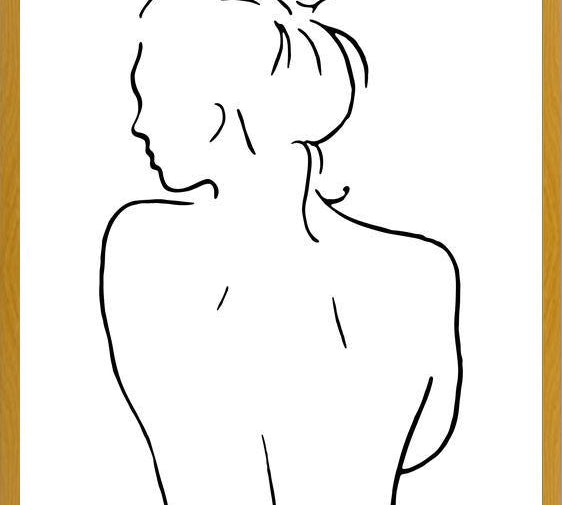 Cuadro Female body sketch 1 - Black and white