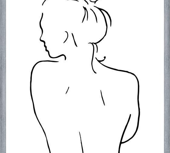 Cuadro Female body sketch 1 - Black and white