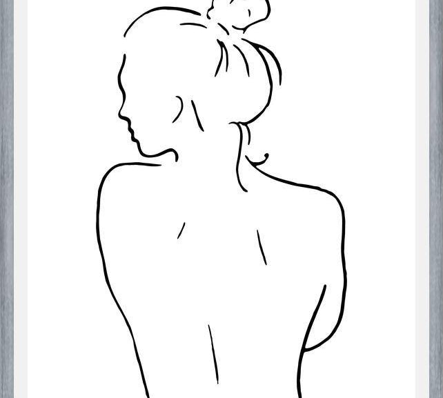 Cuadro Female body sketch 1 - Black and white