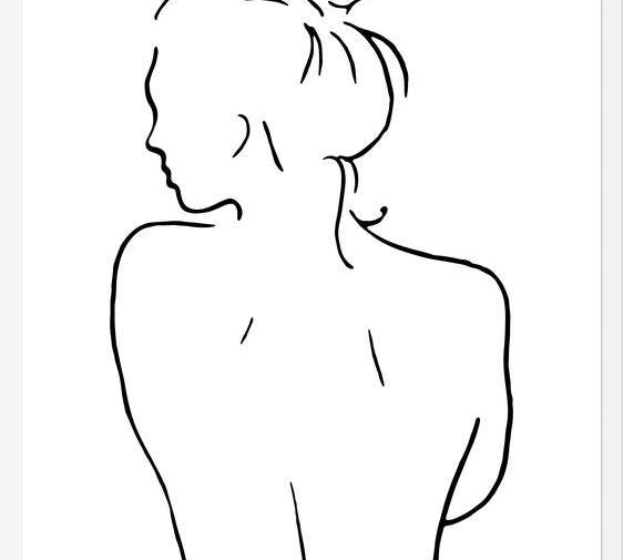 Cuadro Female body sketch 1 - Black and white