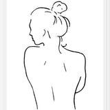 Cuadro Female body sketch 1 - Black and white