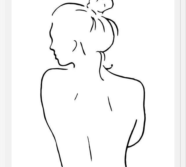 Cuadro Female body sketch 1 - Black and white