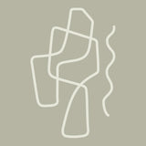 Canvas Linear abstraction in olive