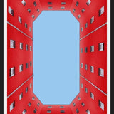 Cuadro edificio rojo