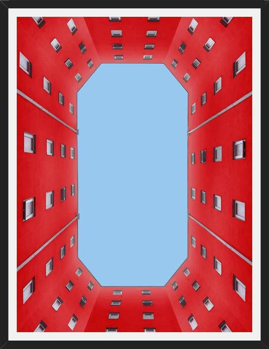 Cuadro edificio rojo