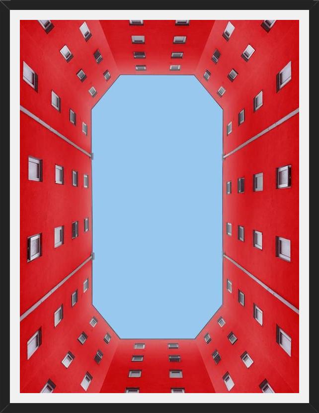 Cuadro edificio rojo