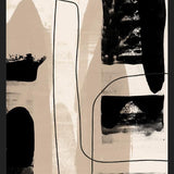 Cuadro Abstracto Beige Blanco y Negro I