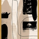Cuadro Abstracto Beige Blanco y Negro I