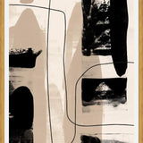 Cuadro Abstracto Beige Blanco y Negro I