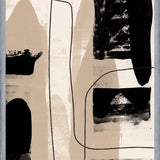 Cuadro Abstracto Beige Blanco y Negro I