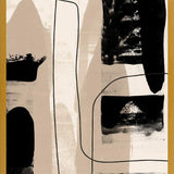 Cuadro Abstracto Beige Blanco y Negro I