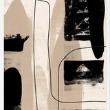 Cuadro Abstracto Beige Blanco y Negro I