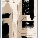Cuadro Abstracto Beige Blanco y Negro I