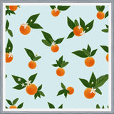 Cuadro Orange and Orange Flowers Pattern