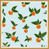 Cuadro Orange and Orange Flowers Pattern