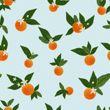 Canvas Orange and Orange Flowers Pattern