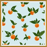 Cuadro Orange and Orange Flowers Pattern