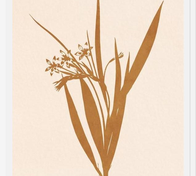 Cuadro Minimal plant - gold