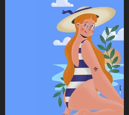 Cuadro Mujer en la Playa