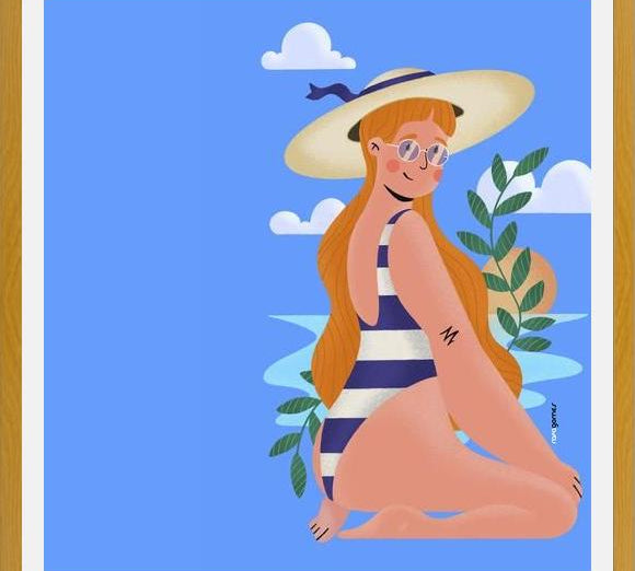 Cuadro Mujer en la Playa